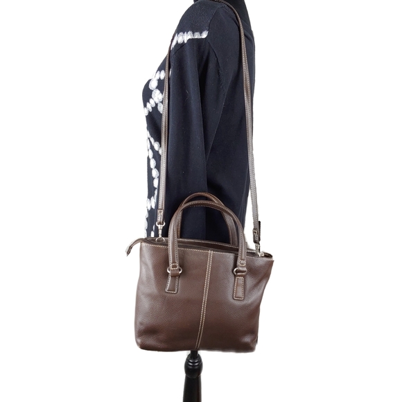 Fossil Lightly Pebbled Brown Leather Crossbody/Shoulder Bag - Picture 2 of 10